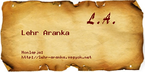 Lehr Aranka névjegykártya